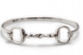 HIHO SILVER STERLING SILVER TWISTED SNAFFLE BANGLE